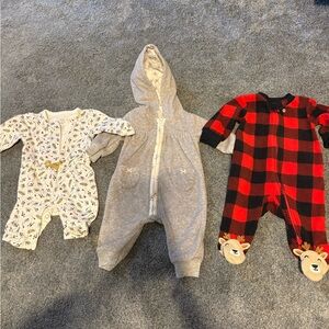 Cozy Kids One Piece Set - Gray, Red, and Cream